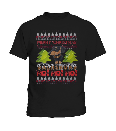 Dachshund Ugly Christmas Pull, Jour de Noël Teckel, Réveillon de Noël Teckel, Teckel Noel Kids T-Shirt