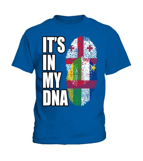 Georgian And Central African Mix Heritage DNA Flag Kids T-Shirt