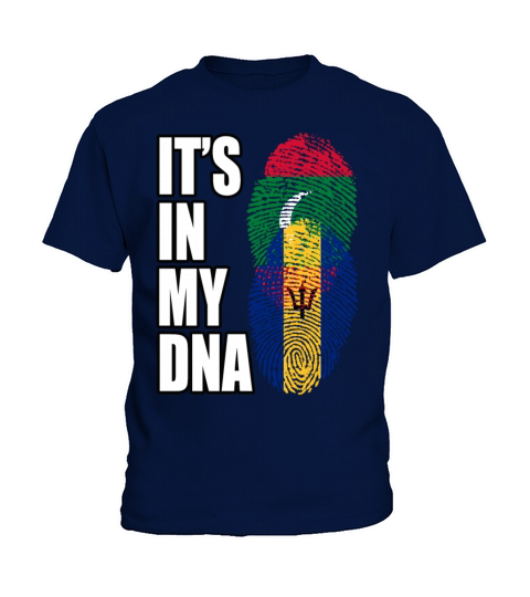 Maldivian And Barbadian Mix Heritage DNA Flag Kids T-Shirt