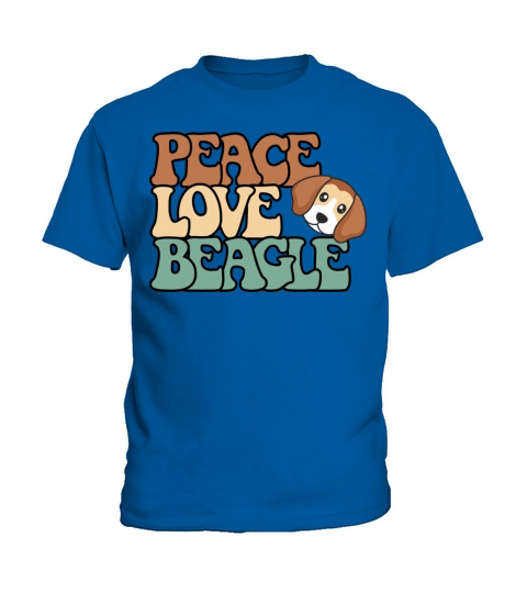 Peace Love Beagle BOHO With Vintage Font Kids T-Shirt