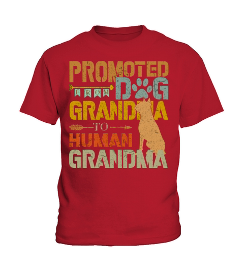 Promoted From Dog Grandma To Human Grandma Retro Vintage Kids T-Shirt
