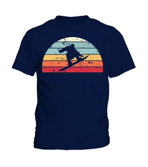 Retro Snowboarding Sunset Vintage Snowboard Kids T-Shirt