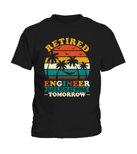 Retro Vintage Style Retired Engineer Engineering Kids T-Shirt