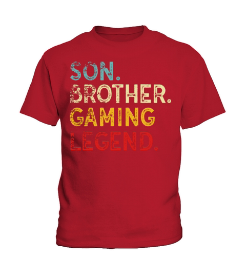 Son Brother Gaming Legend Retro Vintage Funny Vide Kids T-Shirt
