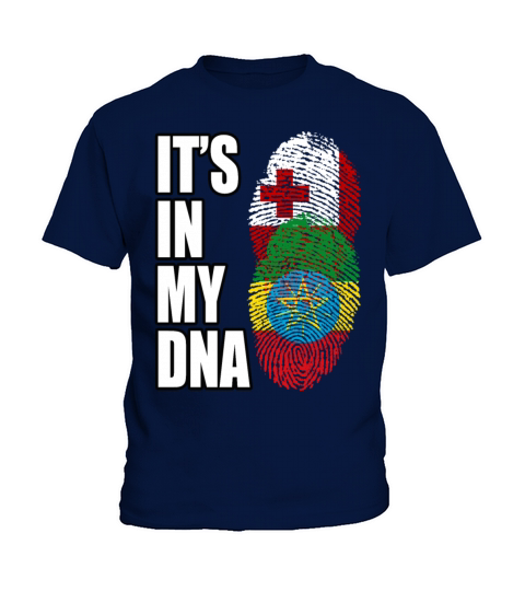 Tongan And Ethiopian Mix Heritage DNA Flag Kids T-Shirt