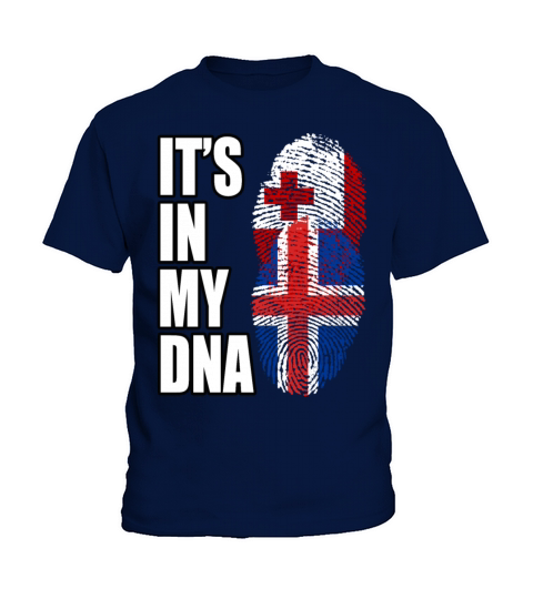 Tongan And Icelandic Mix Heritage DNA Flag Kids T-Shirt