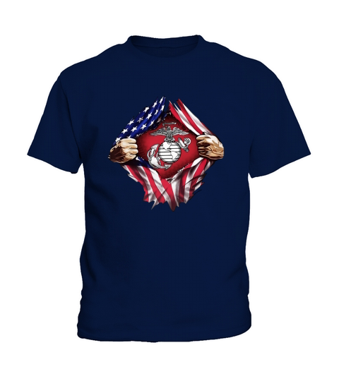 United States Marine Corps American flag shirt Kids T-Shirt