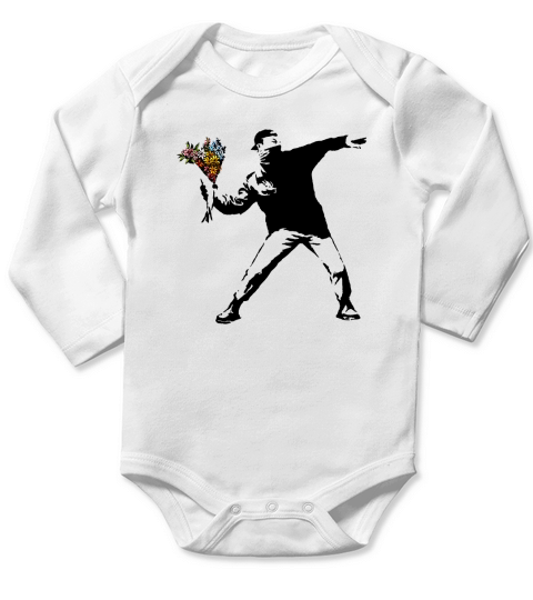 Banksy - Souffleur de Rage Long Sleeve Baby One-Piece