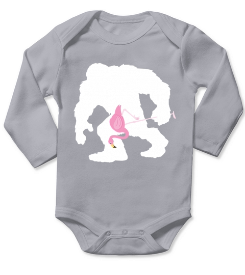 Bigfoot And Lawn Flamingo Gardener Sasquatch shirt Long Sleeve Baby One-Piece