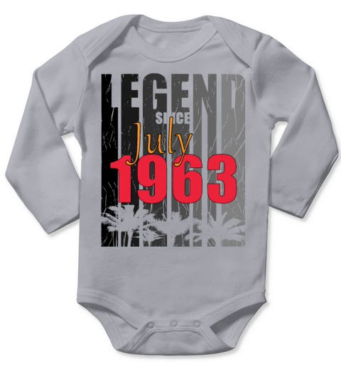 Birth Month July 1963 Vintage Long Sleeve Baby One-Piece