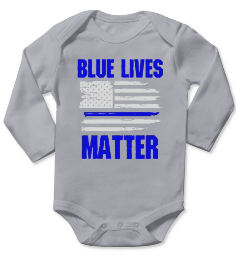 Blue Lives Matter Police Support T-Shirt Long Sleeve Baby One-Piece