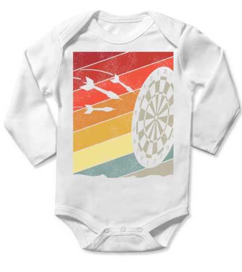Darts Board Retro Vintage Long Sleeve Baby One-Piece