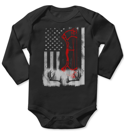 Deer Hunting Flag T-shirt Long Sleeve Baby One-Piece