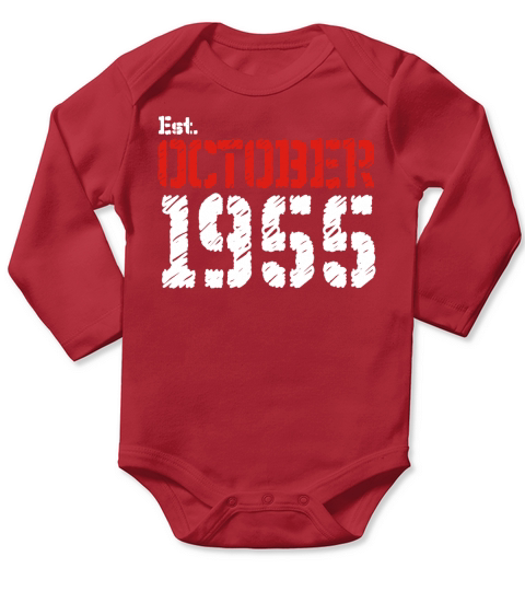 Est October 1955 65th Birthday Gifts Long Sleeve Baby One-Piece
