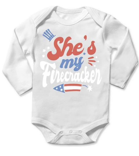 Firecracker Independence day quote Long Sleeve Baby One-Piece