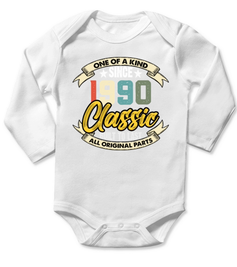 Funny Birthday Born in 1990 Limited Edition Long Sleeve Baby One-Piece