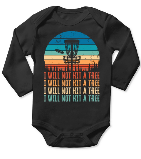 Funny Disc Golf Tree Gift Distressed Vintage Long Sleeve Baby One-Piece