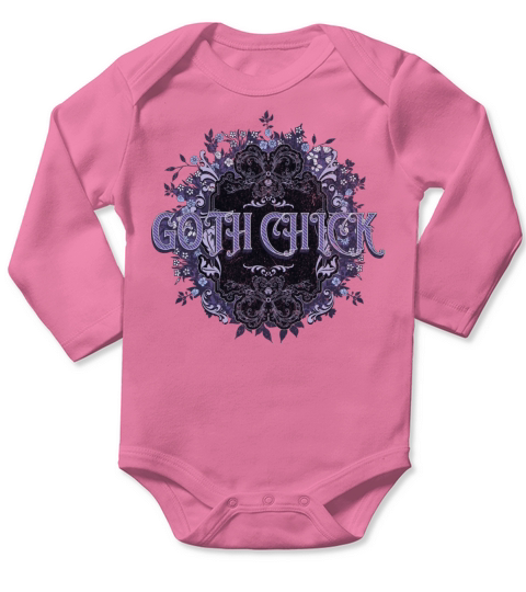 Goth Chick Black White Purple Goth Oh My Goth Long Sleeve Baby One-Piece