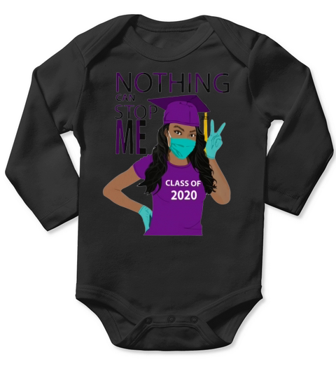Graduation Nothing Can Stop Me Class Of 2020 Purple Shirt Long Sleeve Baby One-Piece