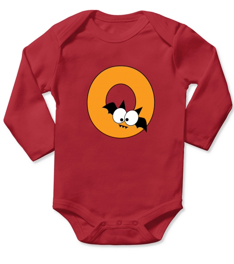 Halloween Alphabets Clipart O Long Sleeve Baby One-Piece