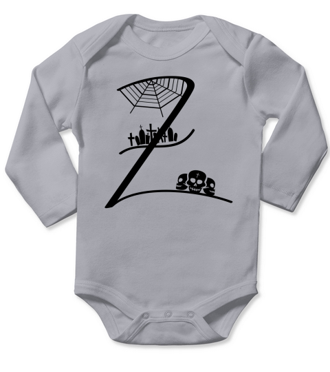 Halloween Alphabets Clipart Z Long Sleeve Baby One-Piece