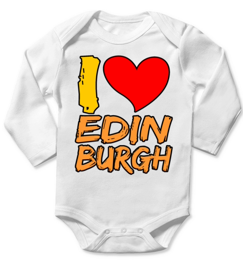 I Love Edinburgh Gift Long Sleeve Baby One-Piece