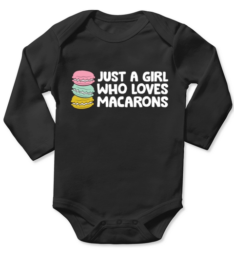 Just a Girl Who Loves Macarons Long Sleeve Baby One-Piece