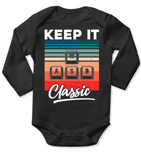 Keep It Classic Video Games Long Sleeve Baby One-Piece