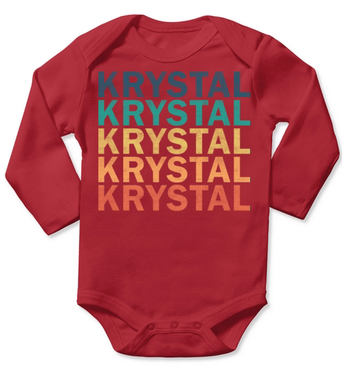 Krystal Name T Shirt - Krystal Vintage Retro Name Long Sleeve Baby One-Piece