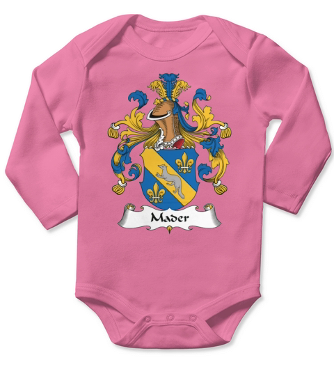 Mader Family Crest German Family Crests Long Sleeve Baby One-Piece
