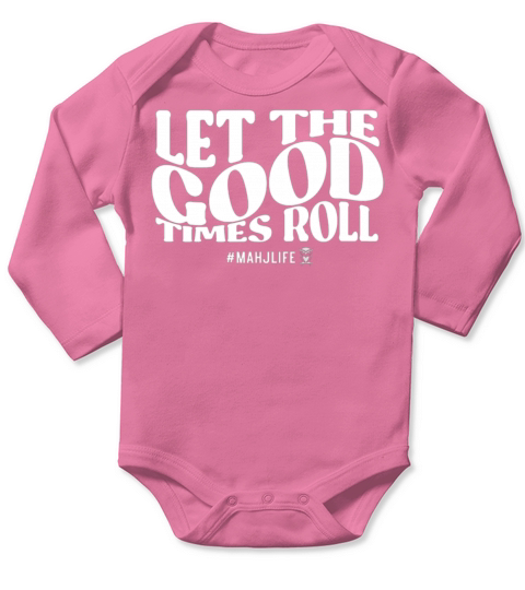 Mahj Life Groovy Quote Let the Good Times Roll W Long Sleeve Baby One-Piece