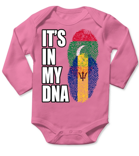 Maldivian And Barbadian Mix Heritage DNA Flag Long Sleeve Baby One-Piece