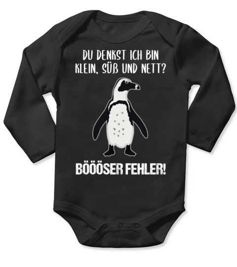 Penguin Small Sweet Nice Funny Quote Gift Long Sleeve Baby One-Piece