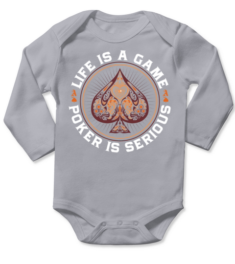 Poker Cards Vintage Life Is A Game Long Sleeve Baby One-Piece