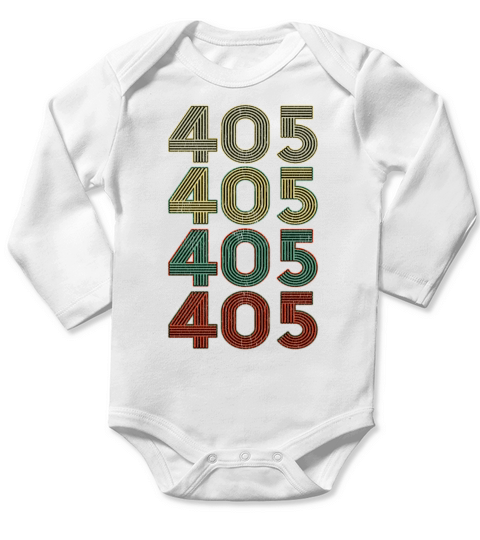 Retro America State Flag Area Code Oklahoma Long Sleeve Baby One-Piece