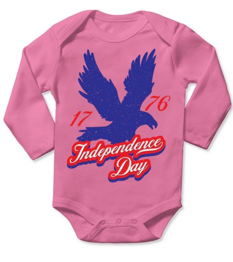 Retro Vintage Independence Day 1776 Long Sleeve Baby One-Piece