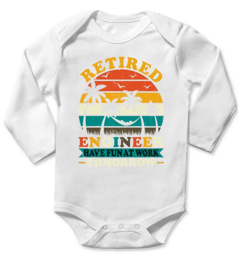 Retro Vintage Style Retired Engineer Engineering Long Sleeve Baby One-Piece