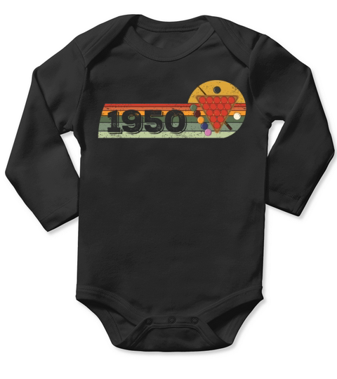 Snooker Snooker-game Vintage born 1950 Birthday Long Sleeve Baby One-Piece