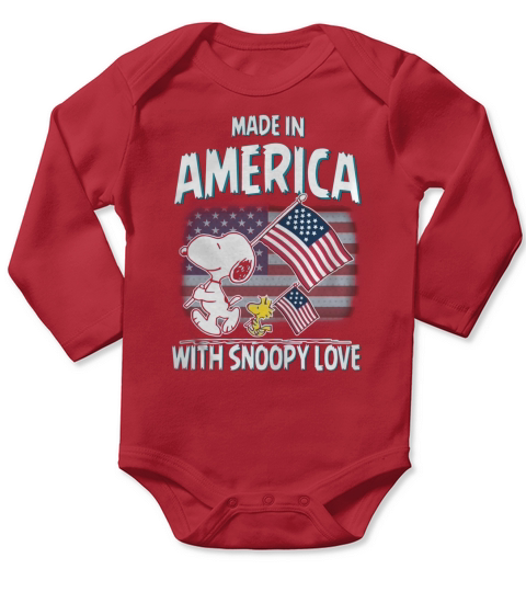 snoopy america Long Sleeve Baby One-Piece