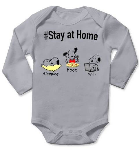 Snoopy Stay at home sleeping Food Wifi Long Sleeve Baby One-Piece