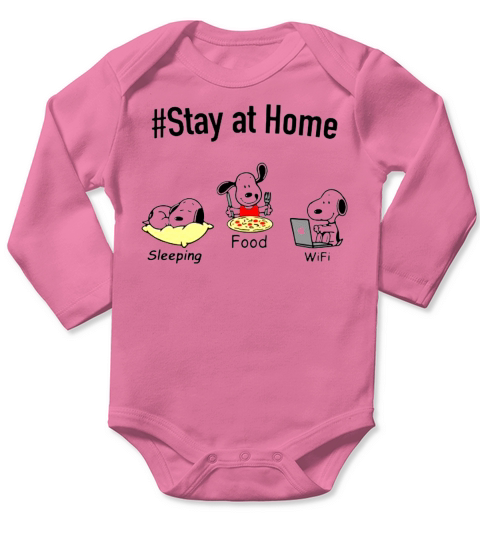 Snoopy Stay at home sleeping Food Wifi Long Sleeve Baby One-Piece