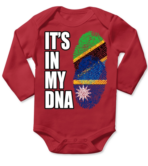 Tanzanian And Nauruan Vintage Heritage DNA Flag Long Sleeve Baby One-Piece