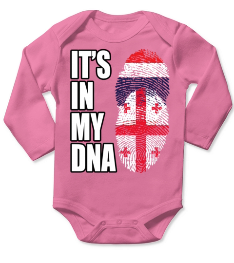 Thai And Georgian Vintage Heritage DNA Flag Long Sleeve Baby One-Piece