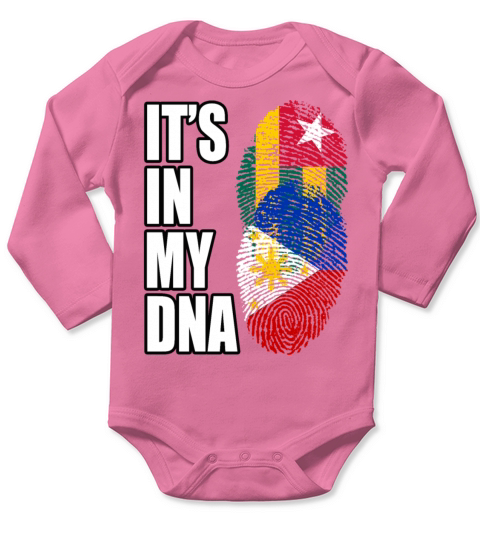 Togolese And Filipino Mix Heritage DNA Flag Long Sleeve Baby One-Piece