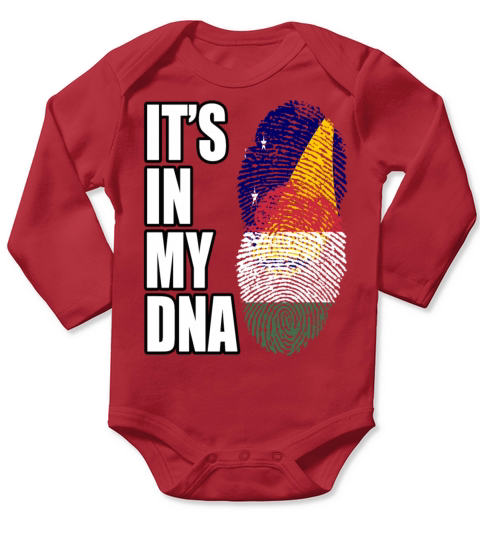 Tokelauan And Hungarian Mix Heritage DNA Flag Long Sleeve Baby One-Piece