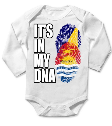 Tokelauan And Kiribati Mix Heritage DNA Flag Long Sleeve Baby One-Piece