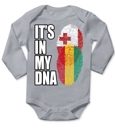 Tongan And Guinean Mix Heritage DNA Flag Long Sleeve Baby One-Piece
