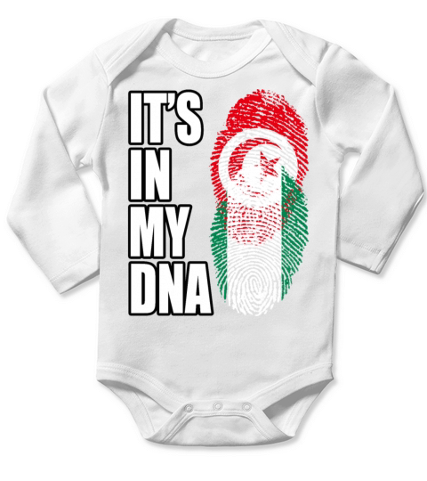 Tunisian And Nigerian Mix Heritage DNA Flag Long Sleeve Baby One-Piece