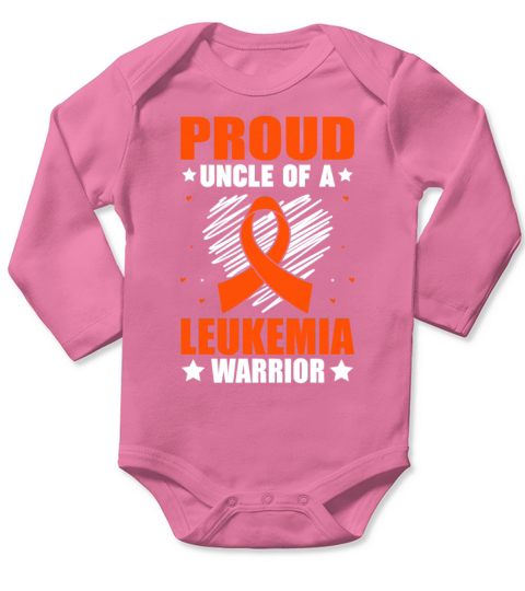 Uncle Leukemia Cancer Awareness Warrior Support Or Long Sleeve Baby One-Piece