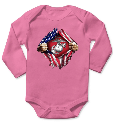 United States Marine Corps American flag shirt Long Sleeve Baby One-Piece